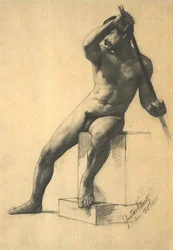 Male Nude with Staff